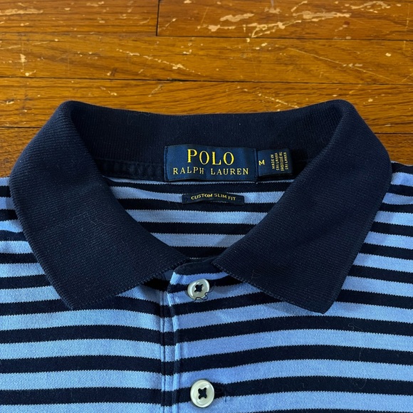 Polo by Ralph Lauren Men's Blue new and old money preppy Striped polo Shirt - Picture 4 of 6